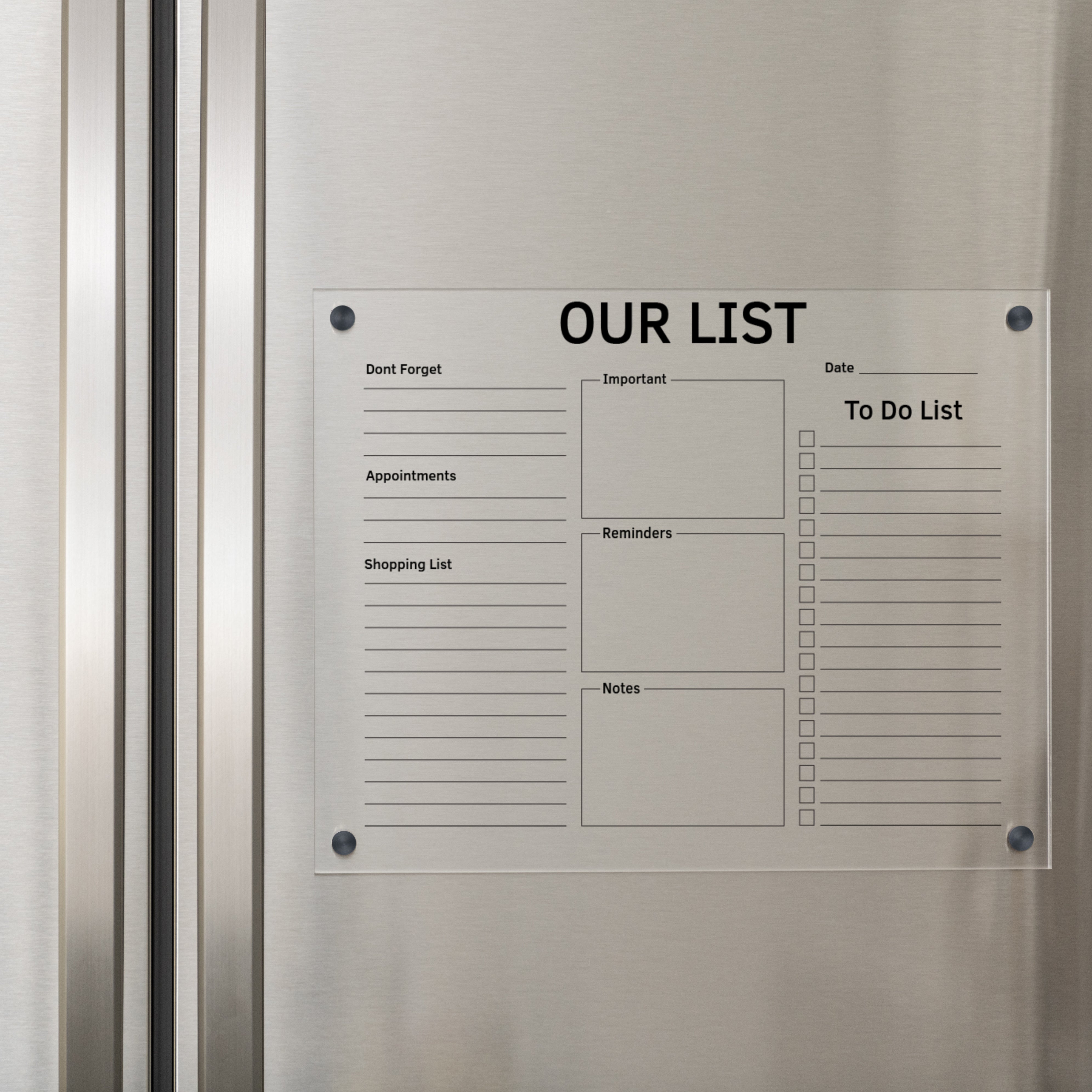 Acrylic Magnetic Fridge To Do List 