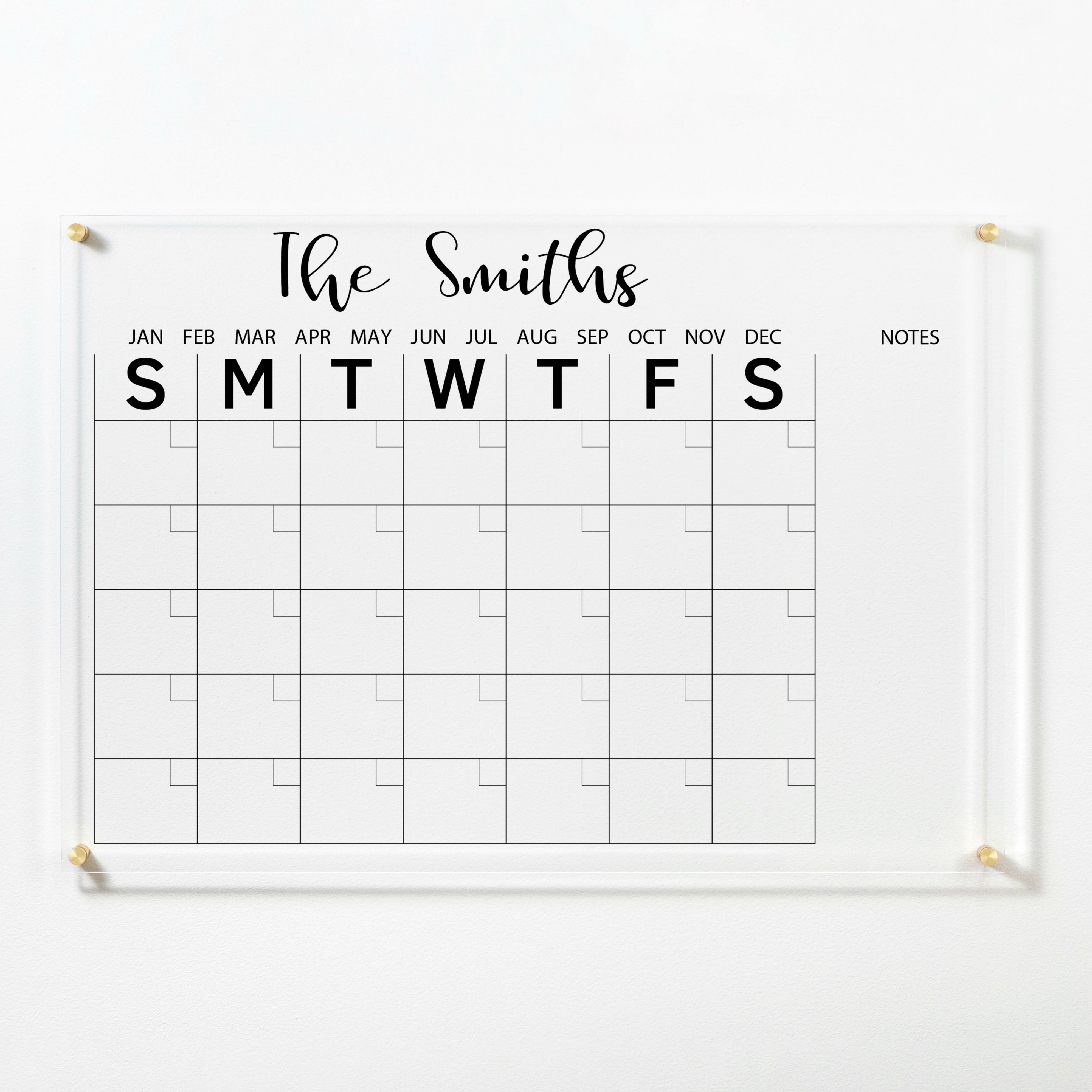 Personalized Clear Acrylic Calendar for Wall - Calen Love® - Calen Love