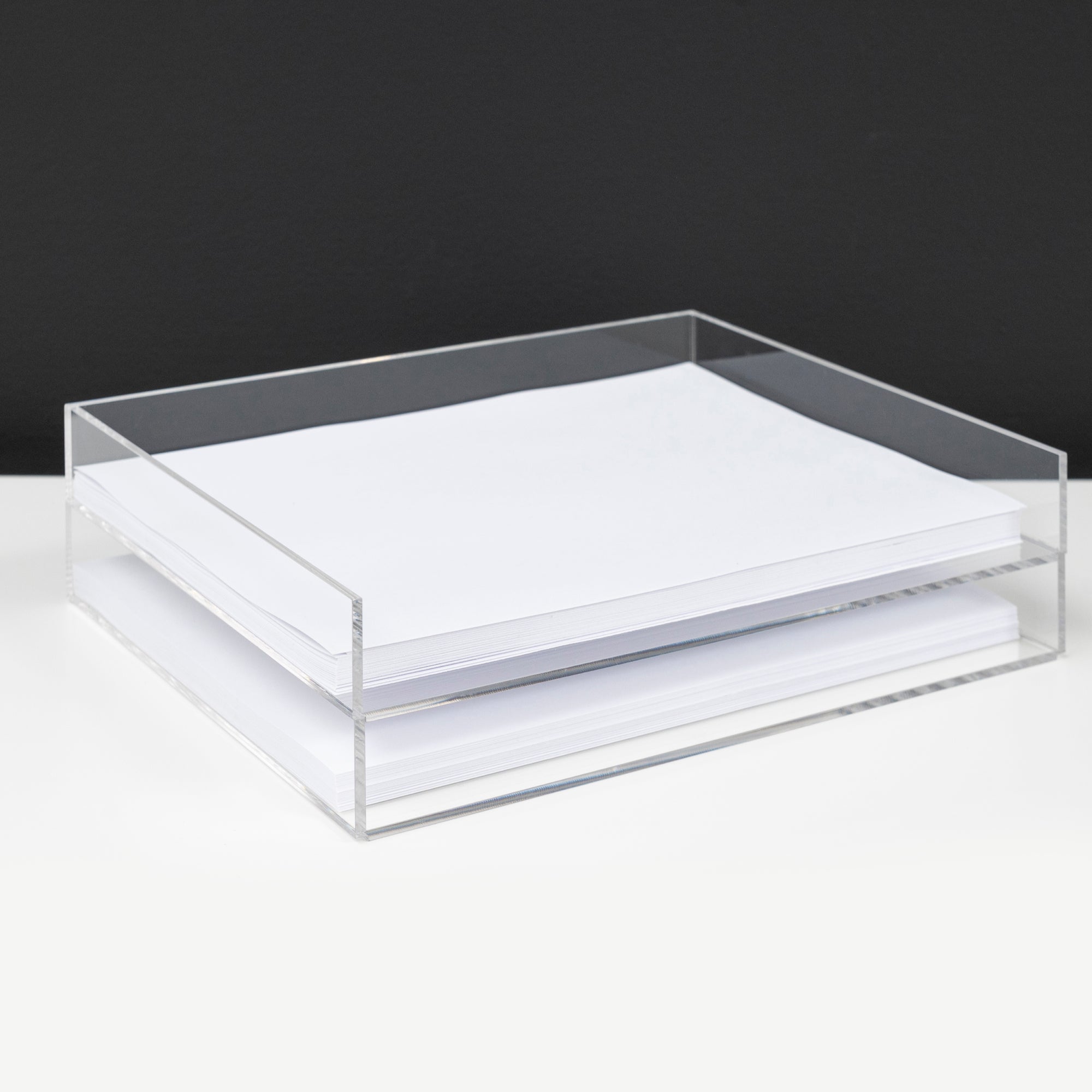  (4pcs Pack) HKeeper Stackable Clear Paper Trays