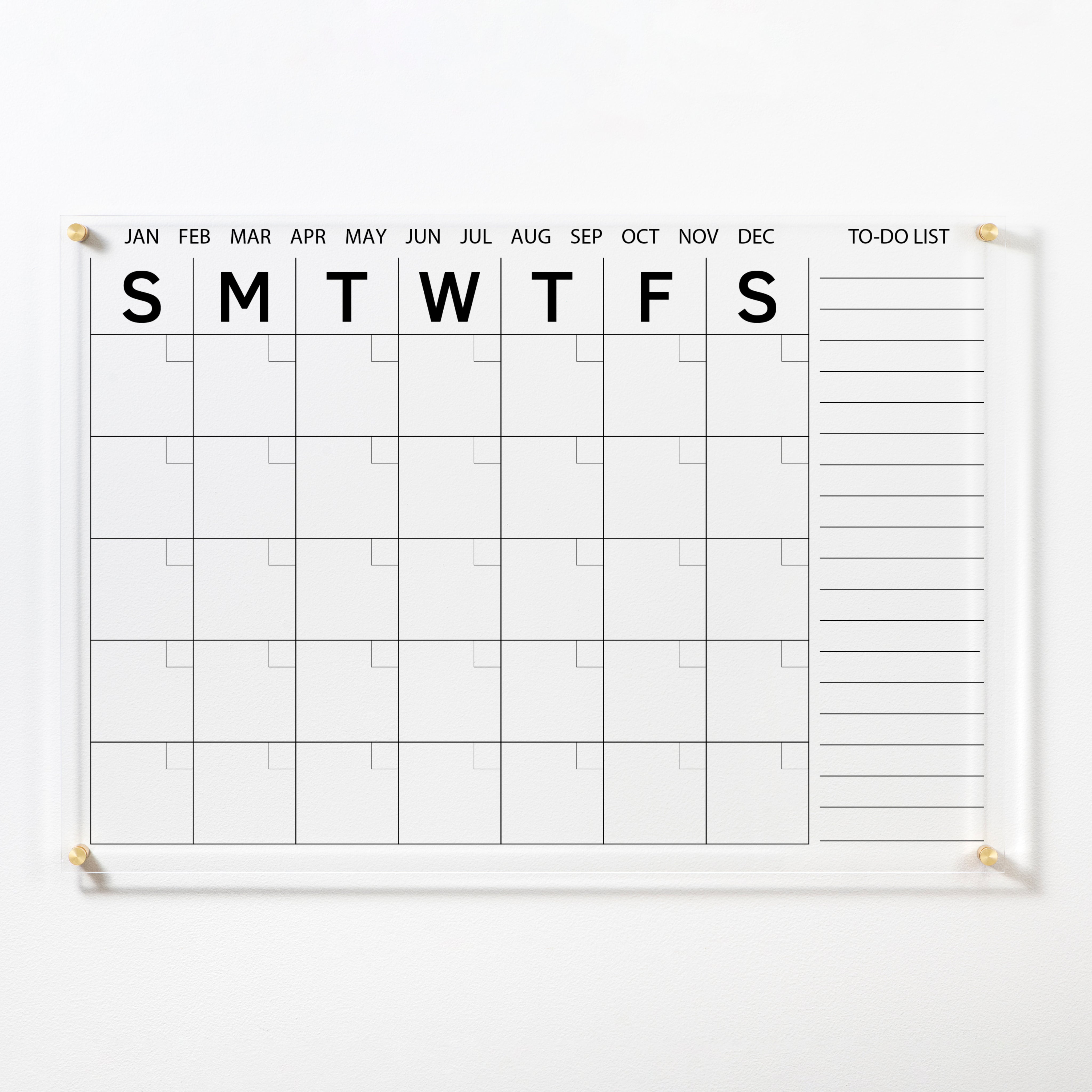 Acrylic Calendar Dry Erase Board, Personalized Acrylic Calendar
